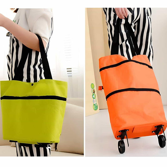 Foldable Light Weight Polyester Shopping Trolley Bag
