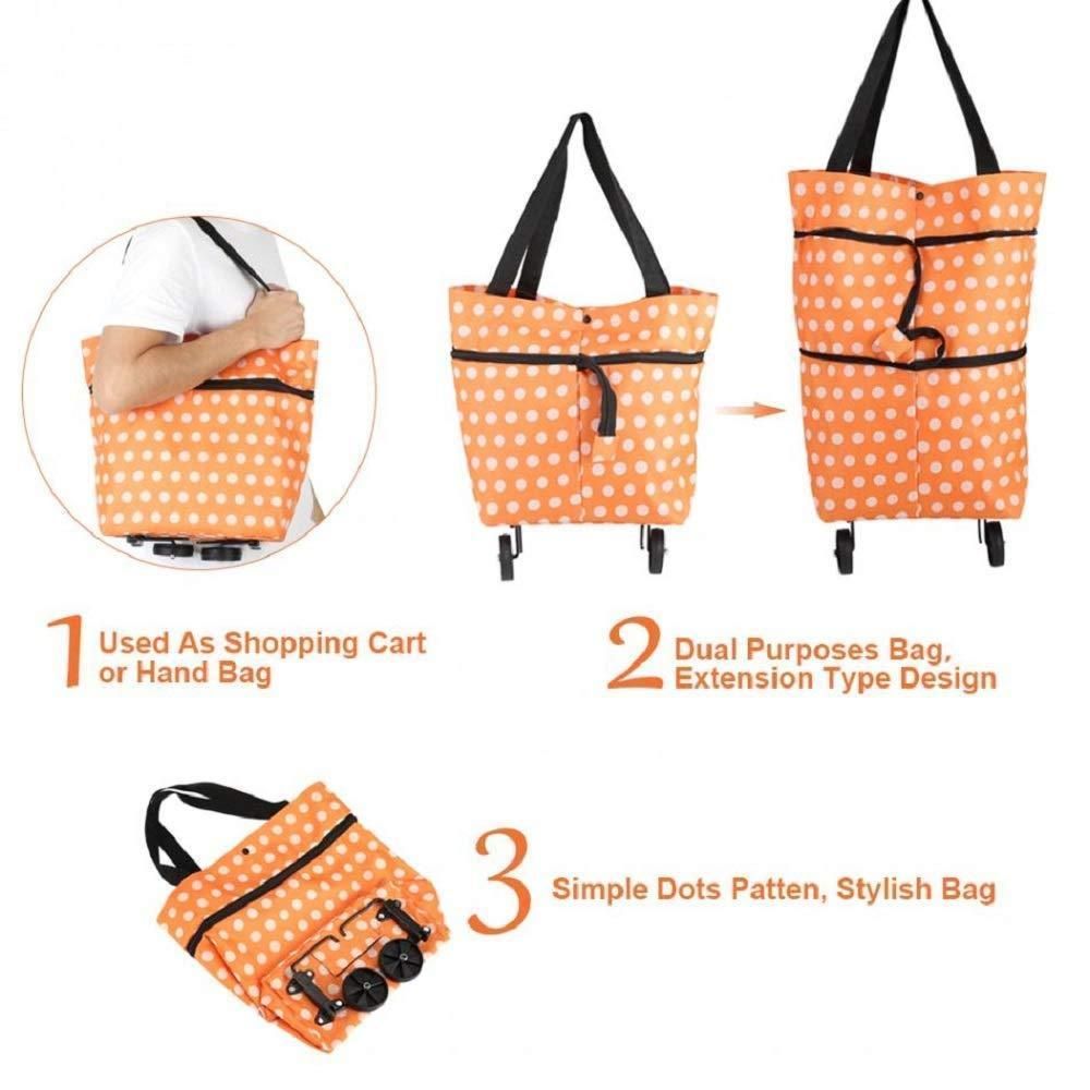 Foldable Light Weight Polyester Shopping Trolley Bag