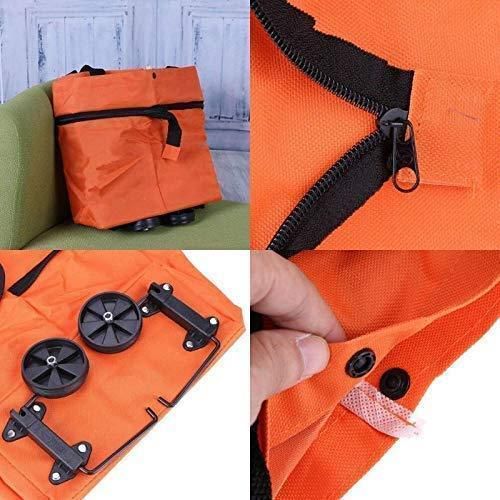 Foldable Light Weight Polyester Shopping Trolley Bag