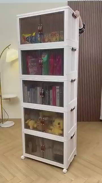 Folding Portable Cabinet Storage Stackable Organizer Box